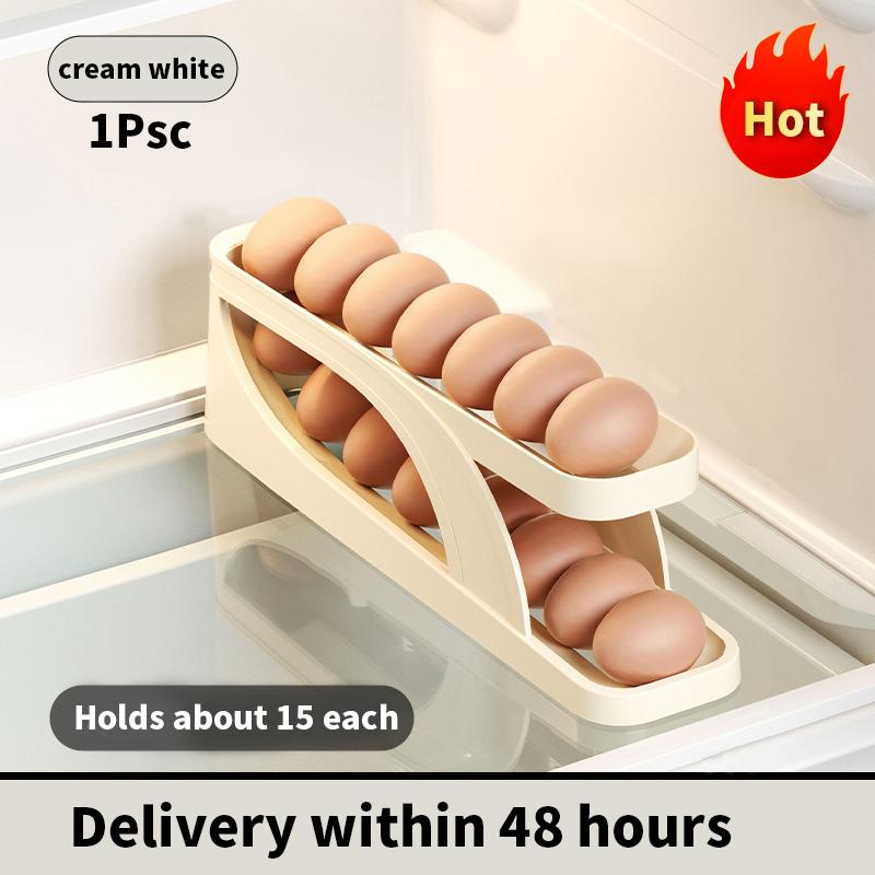 

Автоматический прокручивающийся держатель для яиц, ящик для хранения, холодильник, ящик для хранения яиц, противопадающий, скатывающийся дозатор яиц для кухни