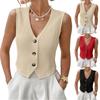 Ladies' Casual And Fashionable  Cardigan Button Up Front Vest  Top