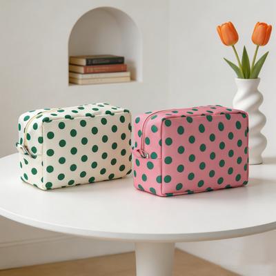 Polka Dot Makeup Bag Lightweight Dot Pattern Cosmetic Storage Bags Portable Toiletry Organizer Daily Office Cosmetic Organizers