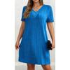 Women S Plus Size V Neck Short Sleeve Elegant Dress