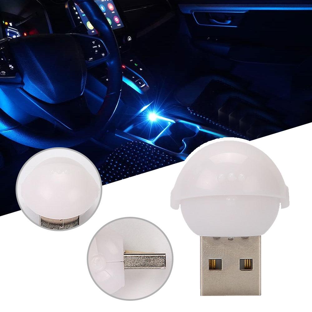 1Pc Car Interior Mini USB LED Atmosphere Lights Decorative Lamp Party Ambient Modeling lamps Universal Car Lights Accessories