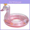 Shiny Pink Swan Inflatable Crown Swim Ring Cartoon Design For Adults Swimming Activities