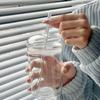 450ML Glass Cup with Lid and Straw Transparent Drinking Glasses for Juice Water and Iced Coffee Cups Drinkware Mug Water Bottle