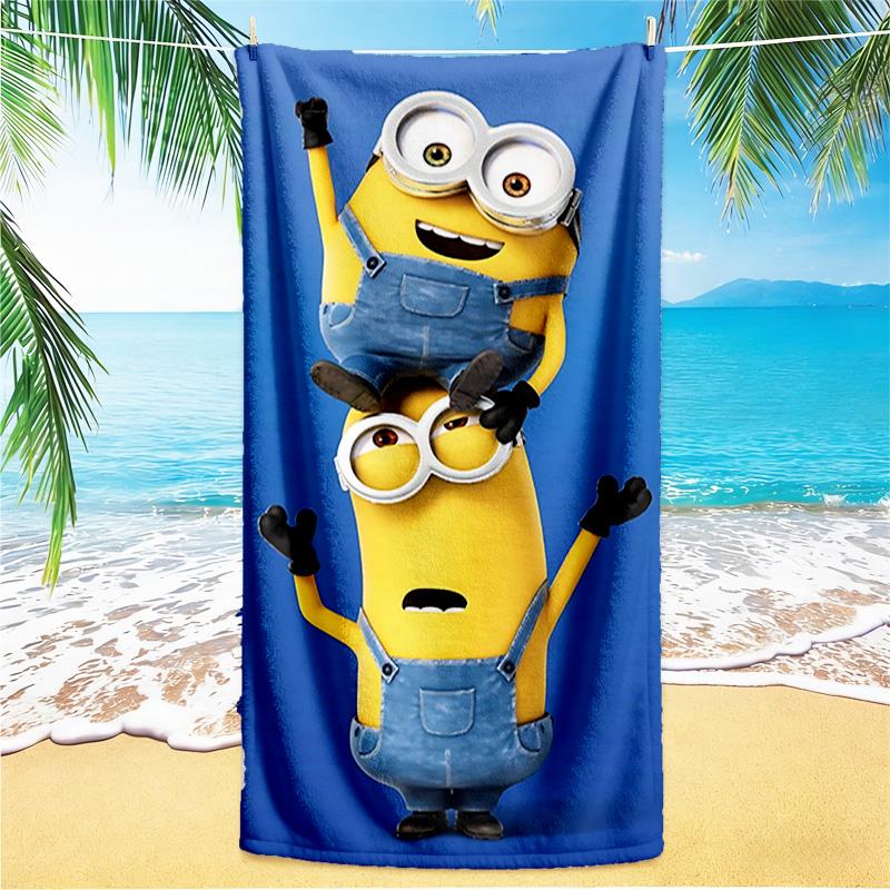 1pc Minions Adventure Yellow Land Beach Towel,quick Drying Absorbent Beach Towel,outdoor Sports Swimming Beach towel,Soft and Comfortable Y72812