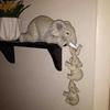 3 piece Cute Elephant Hugging Baby Resin Ornament Set Mini Hand-made Decorations Home Desktop Display Stand Decorative Set