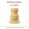 Natural Bamboo Dish Brush Durable Portable Natural Scrub Washing Pot Brush Kitchen