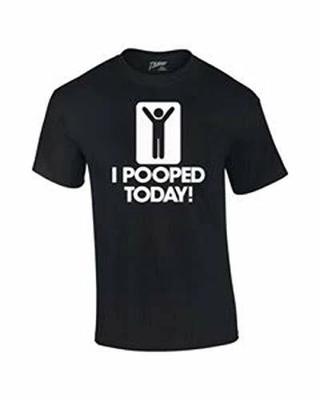 I Pooped Today T Shirt Mens Kids Womens Tops Tees Unisex Funny Humorous Comic Stick Figure Sign Happy ! Short