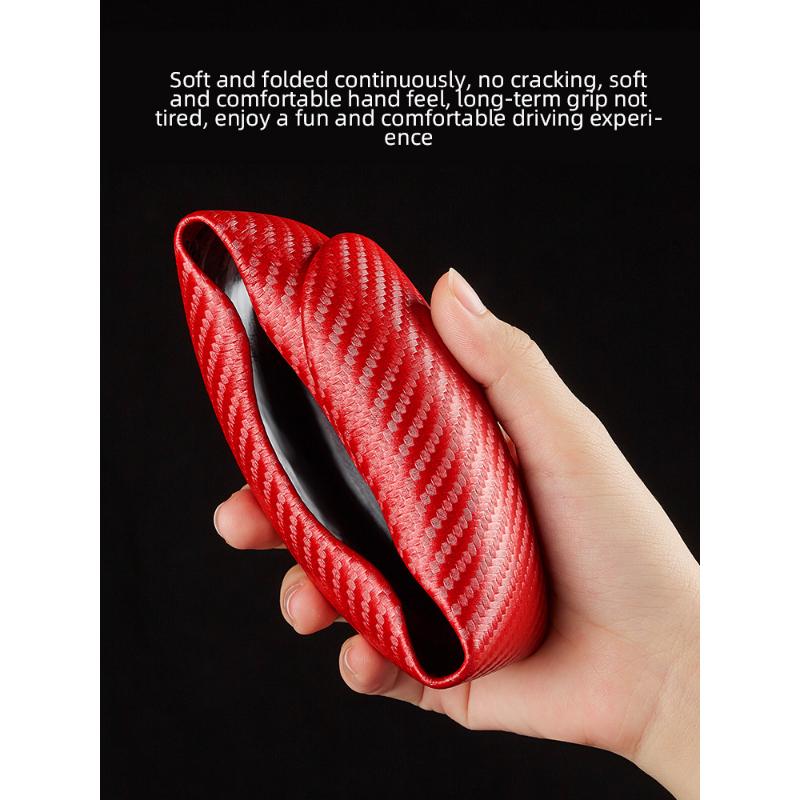 Universal Non-Slip Carbon Fiber Car Steering Cover Steering Wheel Booster Cover for Car Anti-skid Accessories