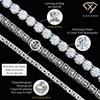 Factory  2-6mm Iced Jewelry 925 Sterling Silver VVS Graded Mossanite Moissanite Diamond Tennis Chain Bracelet Gift