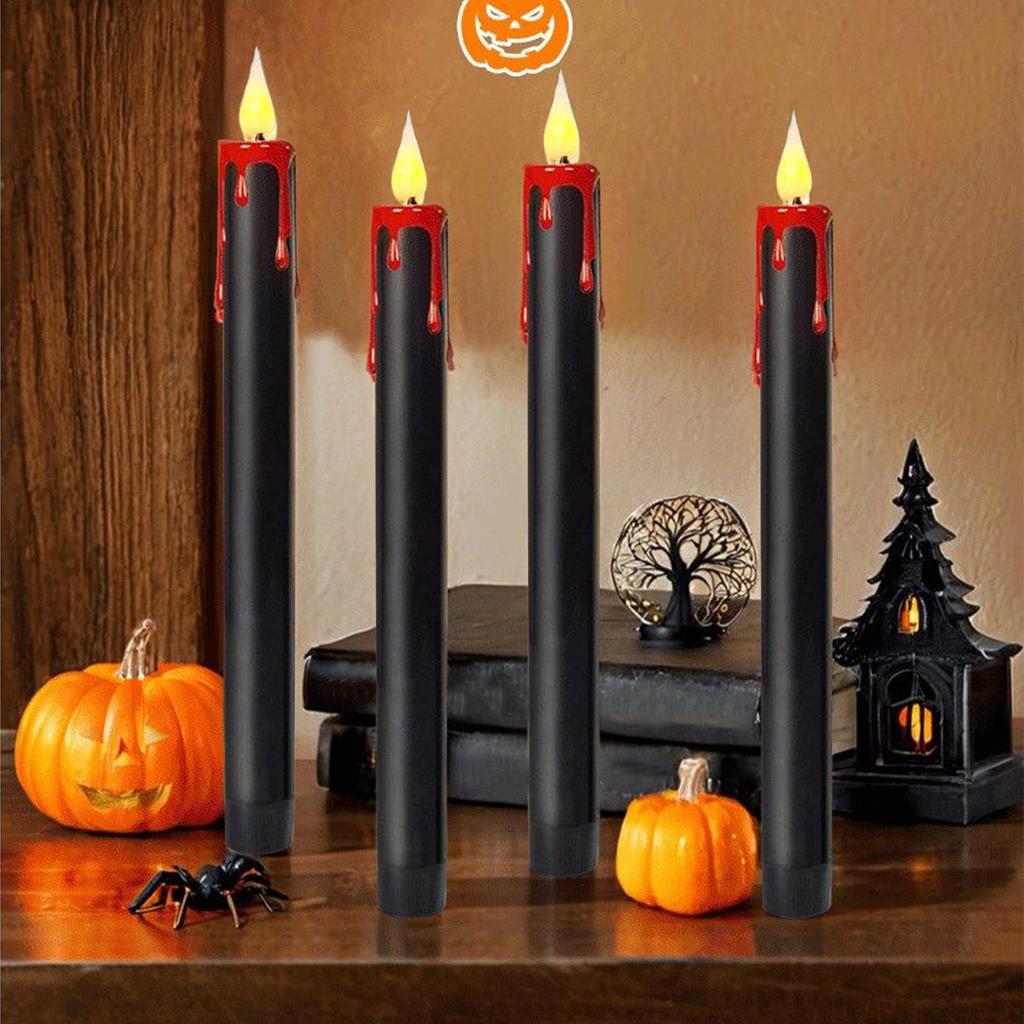 LED Candle Flickering Candles Battery Operated Halloween Dimmable Light Realistic Candlestick For Theater Stage Meditation
