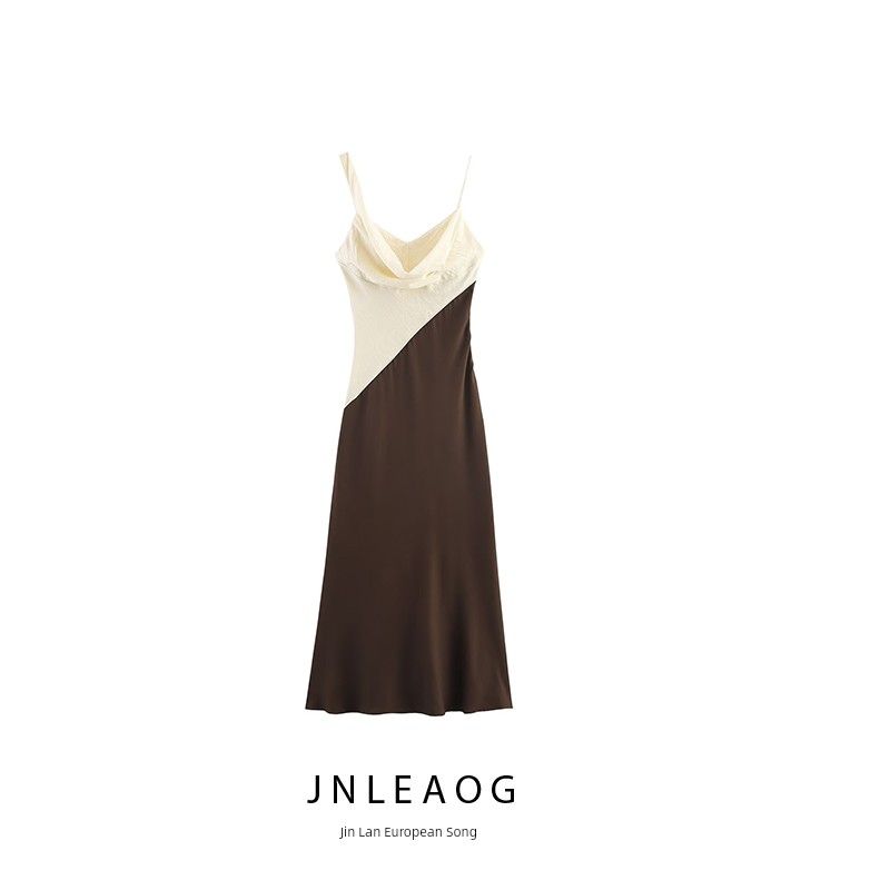 Jnleaog Autumn New Women clothes Western Style French style Design Patchwork Midi Dress 5029185