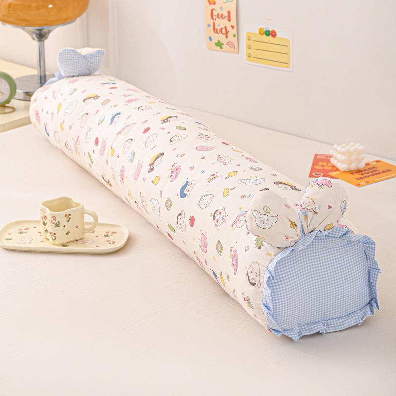 Fresh Style Cotton Double Gauze Rabbit Pillow - Korean Floral Long Hugging Pillow Insert