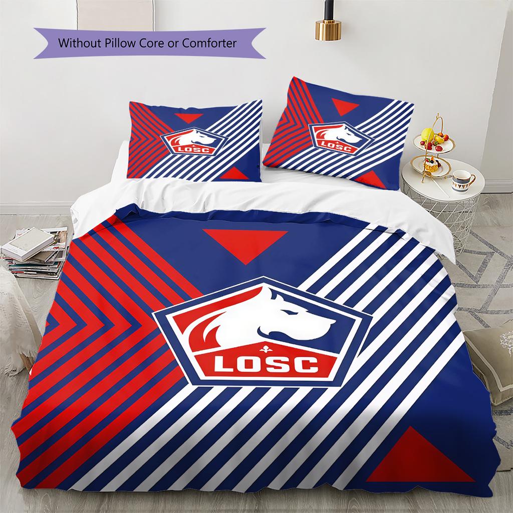 LOSC Lille Pattern Bedding Set Quilt Cover Pillowcase Home Decor Gift (1 * Duvet Cover + 2 * Pillowcase, Without Core)