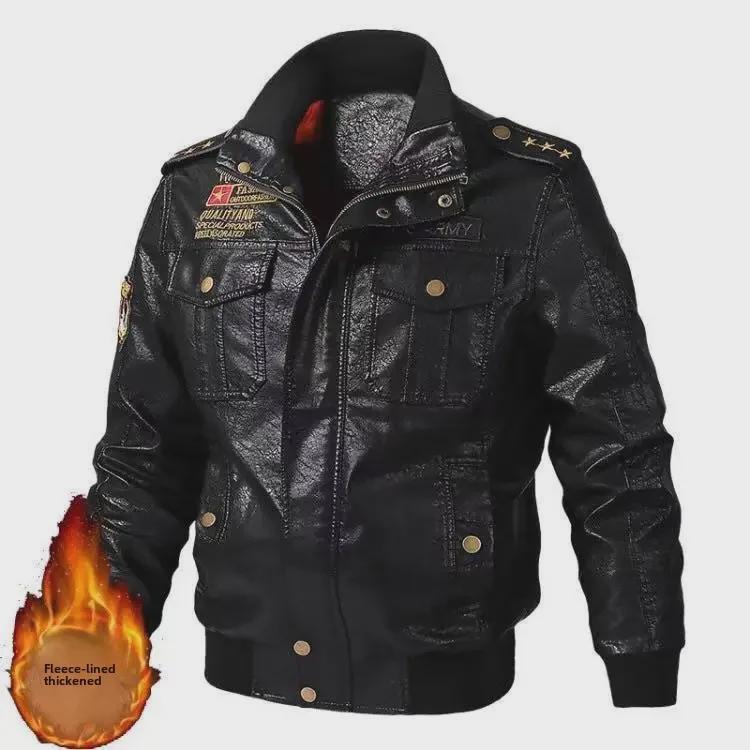 Men's Spring & Autumn PU Leather Motorcycle Jacket