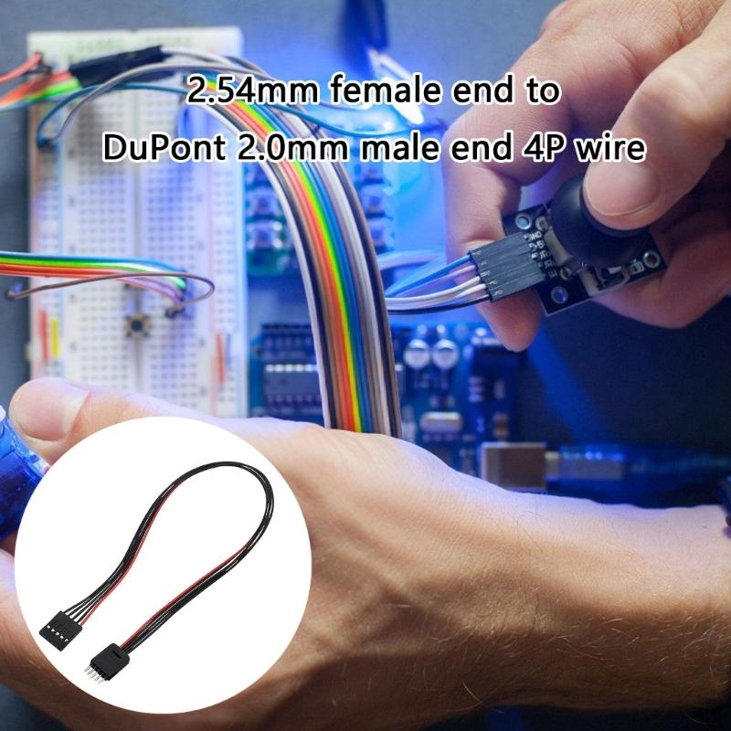 4-Pin-Adapterkabel 2,54 mm Buchse auf 2,0 mm Stecker Draht Breadboard Jumper-Kabel für Elektronik-Prototyping & -Tests