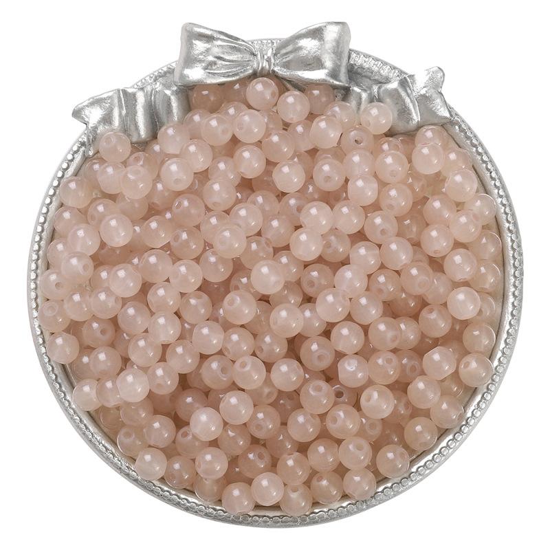 Bracciale con Perle Rotonde in Vetro Gelatina Pittura Imitazione Giada Perline Sfuse Perline Smaltate Accessori Ciondoli Fatti a Mano per Collane Fai da Te