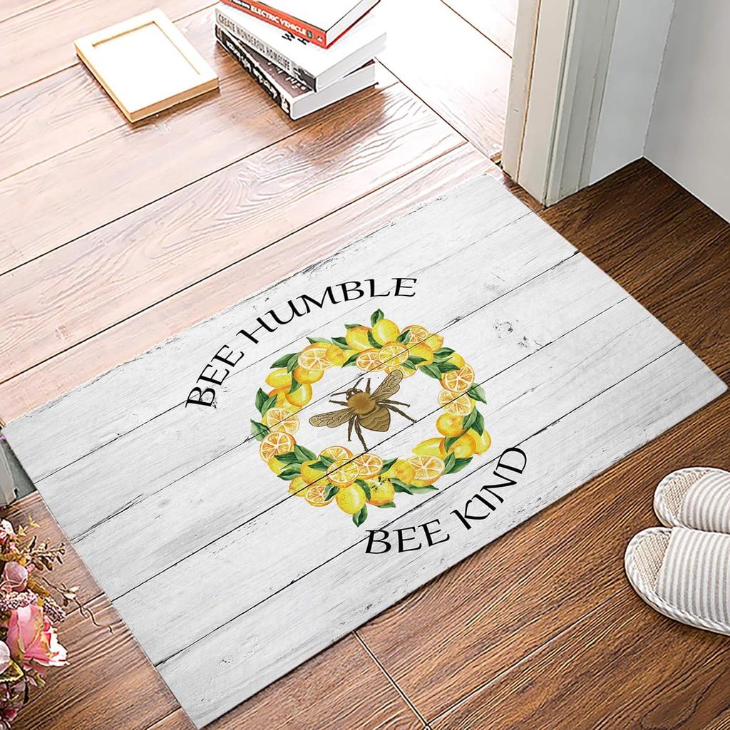 Tappeto a nido d'ape a cartoni animati, tappeto ape e fiori per bambini e bambine, tappeto geometrico con fauna selvatica volante per decorazione soggiorno e camera da letto