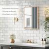 Wall Bathroom Mirror, 70 x 50 cm Wall-Mounted Mirror for Living Room, Bedroom, Hallway, Natural Wood