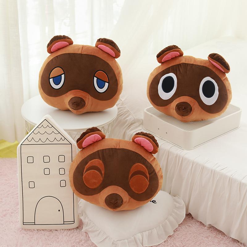 30cmDropshipping Animal Crossing Plush Toy Raccoon Plush Pillow & Eye Mask Stuffed Animal Toy Kawaii Gifts