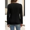 GMXIA Women's Fall Winter Pit Strip Wool Button Long Sleeve T-shirt Top