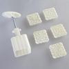 Mooncakes Mold Cookie Stamp Bean Pastes Cake Moulds with 6 Stamp ABS Plastic Pastries Mold for Baking Enthusiasts