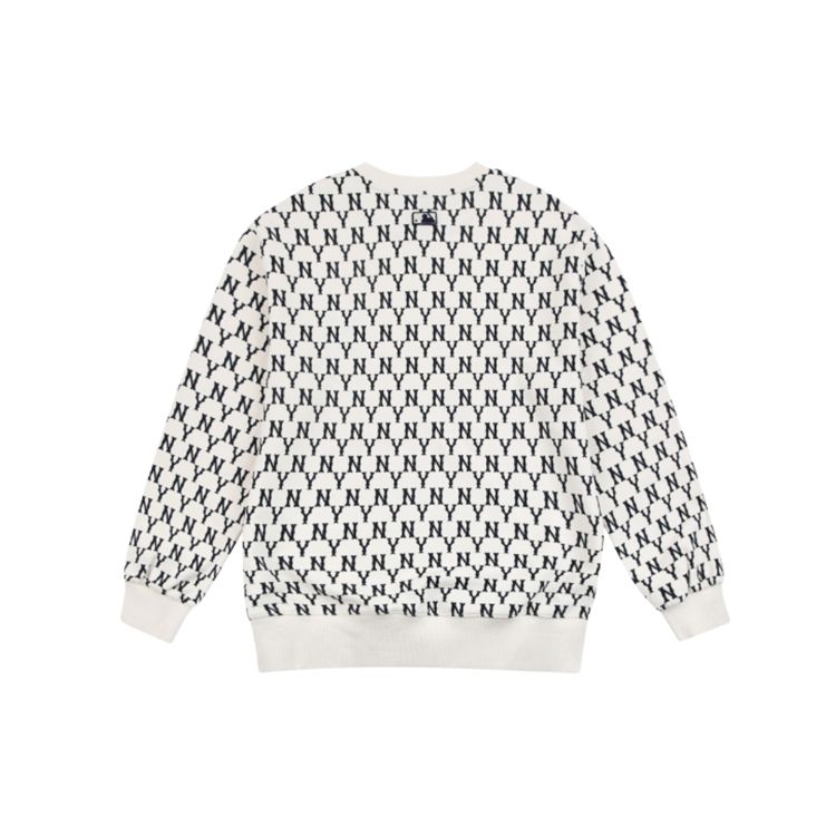 MLB New York Yankees Vintage Logo All Over Print Long Sleeve Sweatshirt Unisex sweatshirt White 31MTM2011-50I