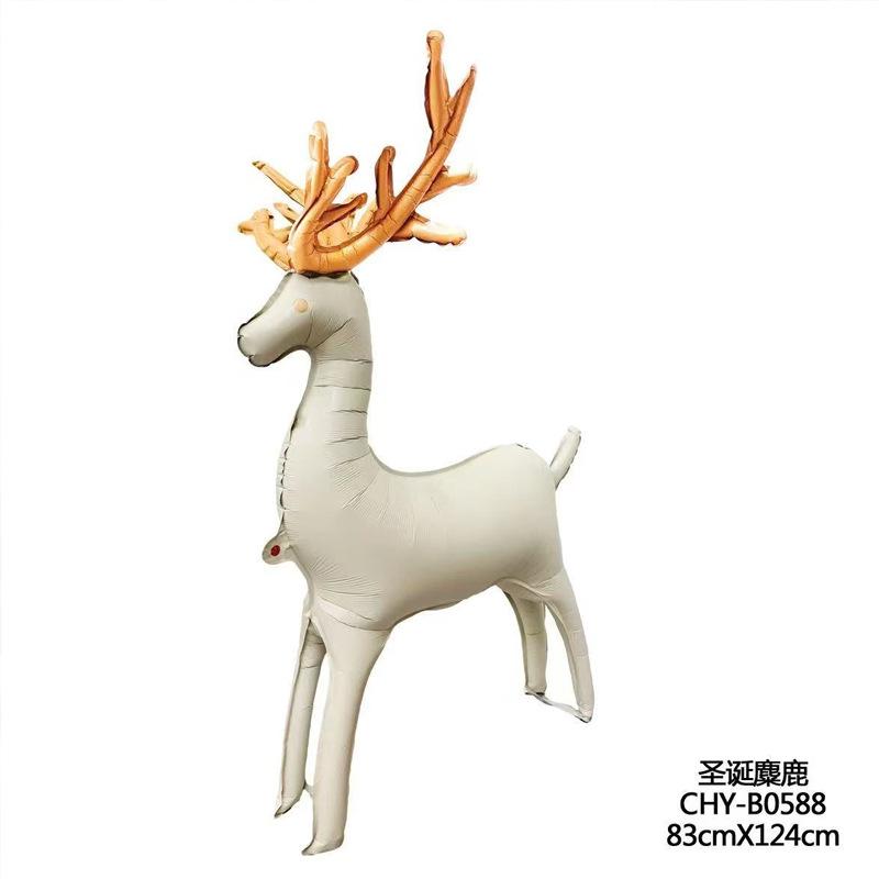 Christmas Foil Balloons Reindeer Sled Aluminum Metal Party Decoration for Xmas Tree Home Festival Celebration Wedding Birthday