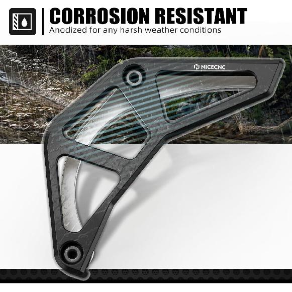 NICECNC Schwarzer Ritzelabdeckungsschutz Kompatibel mit Suzuki DRZ400S DRZ400SM 2000-2024 Siehe Passform Motorrad CNC Kettenschutz vorne
