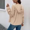 MIEGOFCE Autumn and Winter Corduroy Hooded Jacket Retro Cardigan European and American Pocket Drawstring Jacket Women S8911