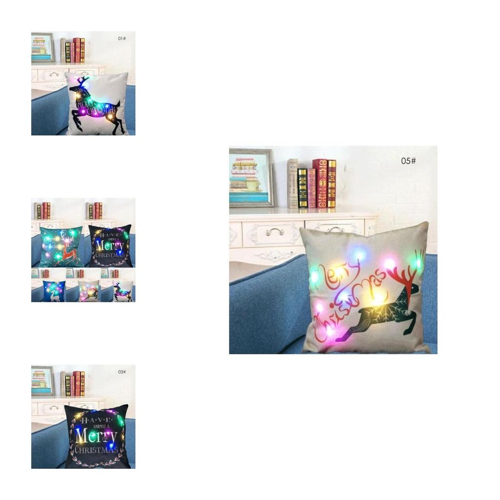 Versatile Christmas-themed Cotton Linen Throw Pillow Case Ideal For Cozy Home Accents