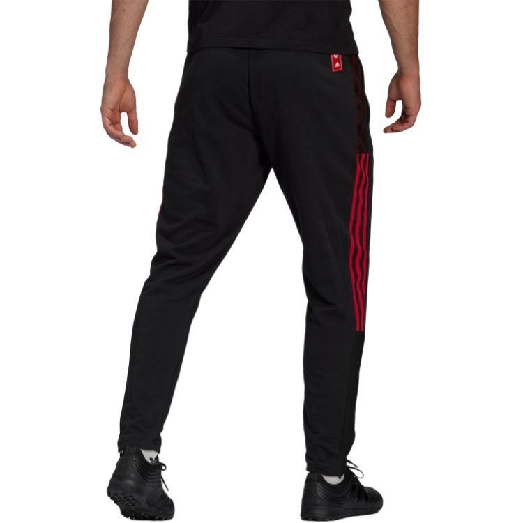 adidas Bayern Munich Black Knitted Sweatpants Men's Black Moderate Skinny Pants GK8630