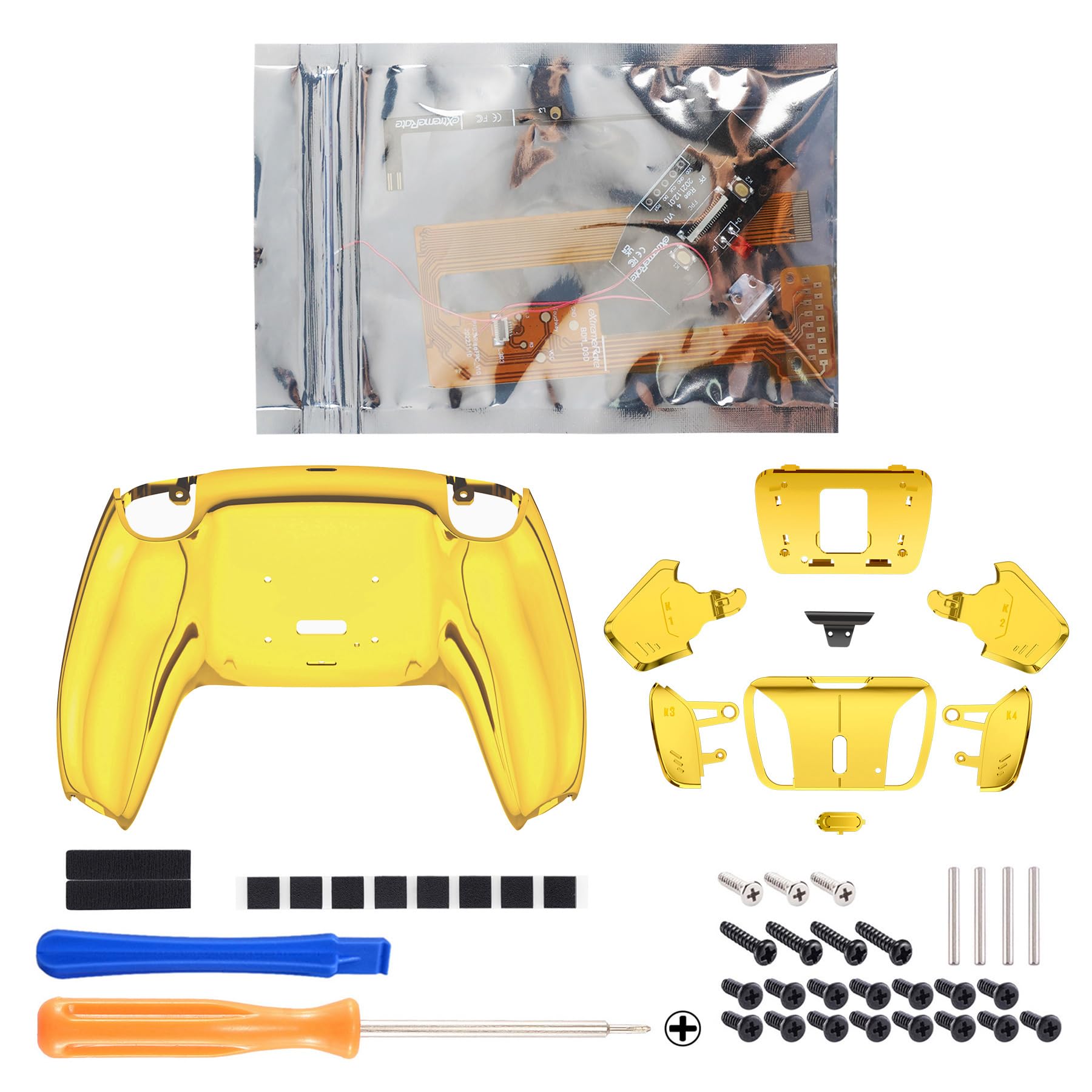 

не eXtremeRate Пластиковий RISE4 набір для перепризначення кнопок на задній панелі для контролера ps5 плата для оновлення задня кришка 4 задні кнопки для контролера ps5 Це контролер.