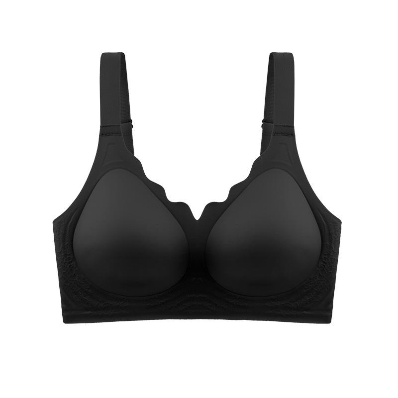 Big red silk jelly interlayer lifting soft support large size bra gathered anti-sagging comfortable pair of thin underwear