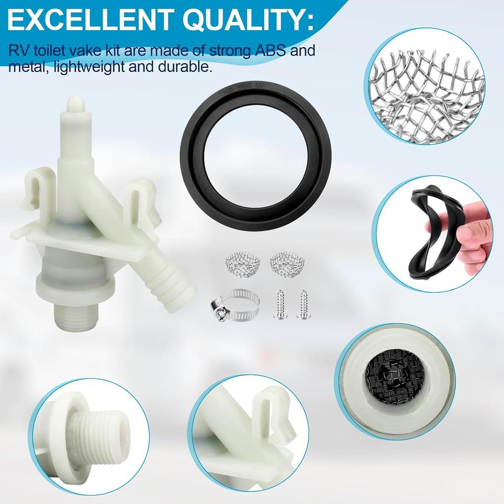 385311641 RV Toilet Water Valve 385311658 RV Toilet Seal Fit Dometic 300 301 310 320 Dometic and Sealand Toilets, RV Toilet Replacement Parts for