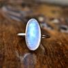 Moonstone Ring, Semiprecious Stone Boho Ring, Silver Ring, Moonstone Staking Ring , Handmade Daily Wear Ring , Moonstone Rhodium Plated Ring