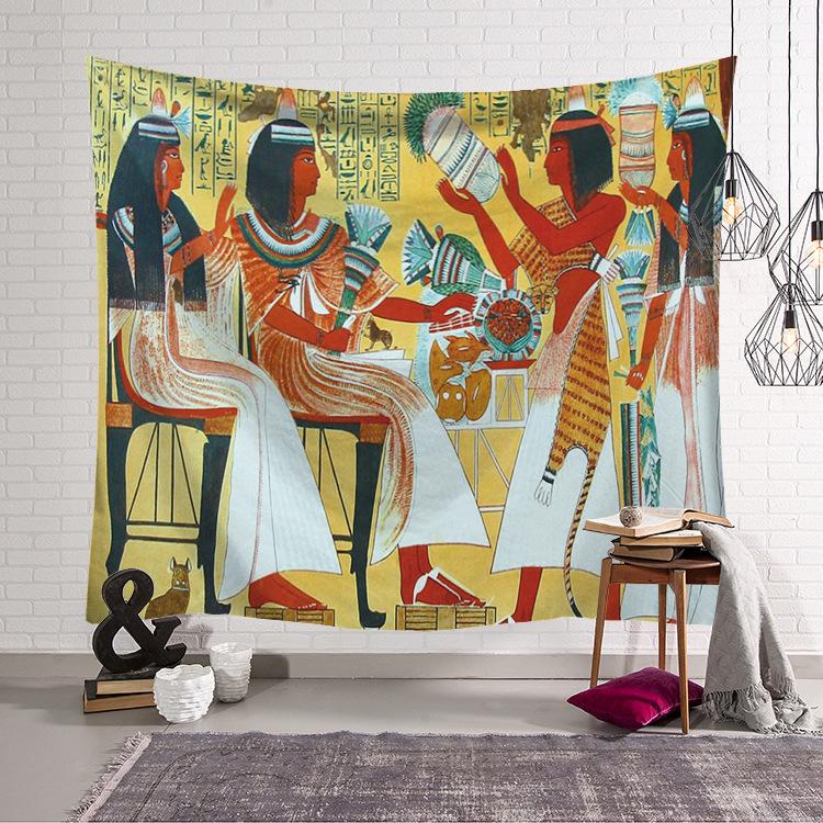 Yellow Ancient Egypt Hanging Old Culture Printed Hippie Egyptian Tapestries Wall Cloth Home Decor Vintage Tapestry