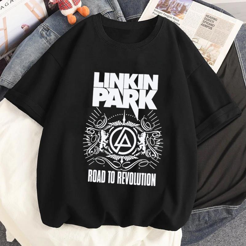 Camiseta con Estampado Gráfico de la Banda de Rock Linkin-Park Verano Mujer Casual Manga Corta Streetwear Camisetas Tops Harajuku Cuello Redondo Ropa
