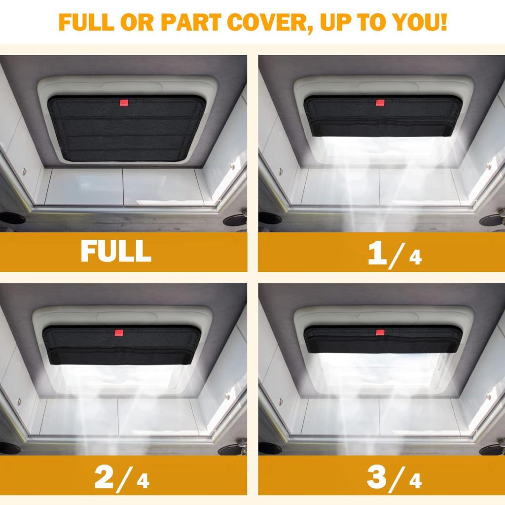 RV Dachfenster Isolierabdeckung Wasserdichte Verdunkelungsabdeckungen für Wohnmobile Reiseanhänger Faltbarer Sonnenschutz 41*41cm/41*62cm