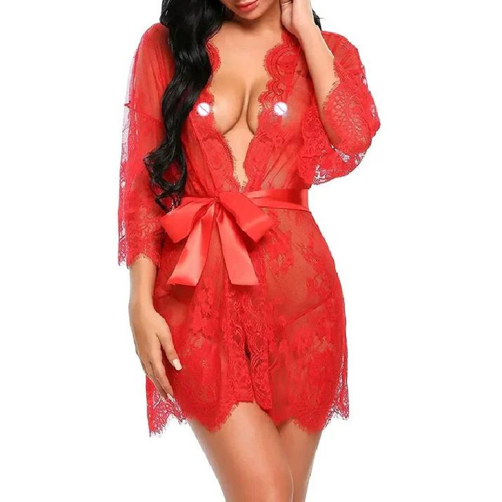 Woman Erotic Pajamas Lace Nightwear Sex Clothes Babydoll Erotic Transparent Dress Hot Sleepwear Sexy Lingerie