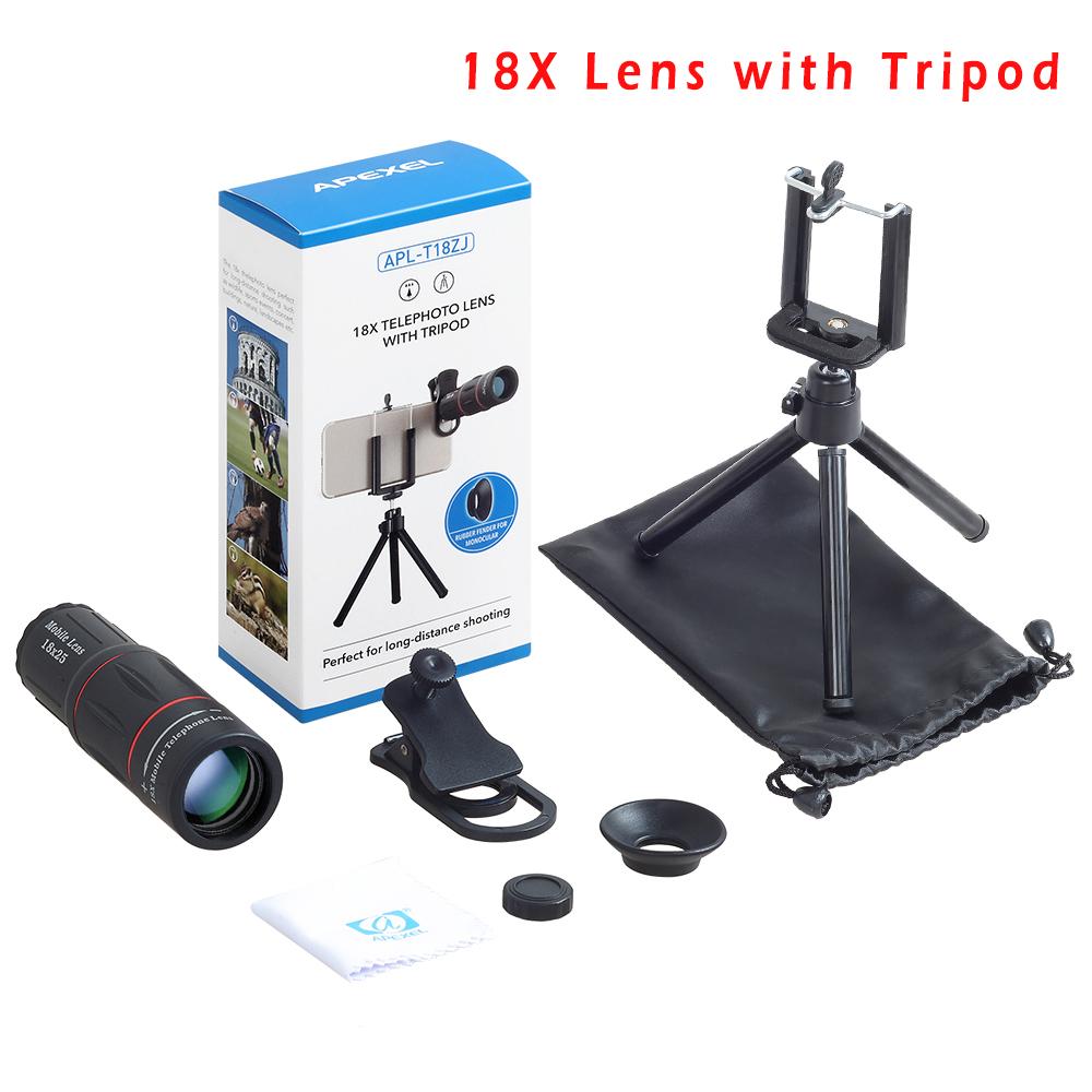 APEXEL Telescope Telephoto Lens 18X Zoom Lens with Tripod Monocular Mobile Phone Camera Lens for Smartphones Lente Para Celular 1