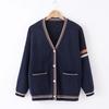 JK Sweater Spot Japanese College Embroidery V-neck Long Sleeve For Men And Women Students School Uniform Sweater Knitting Jacket