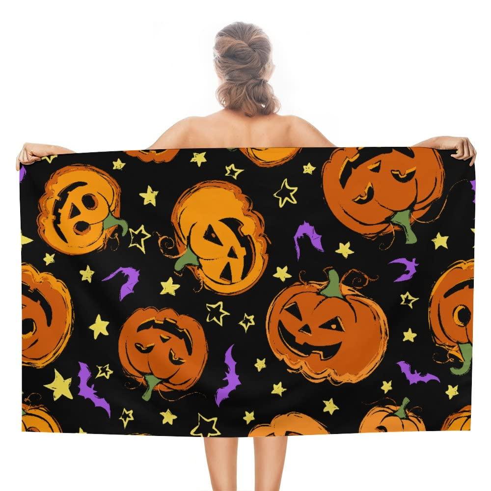 Halloween Beach Towel Microfiber Bath Towels Quick Dry Towel for Swimmers Sand Proof Beach Towels for Hotel Gym Spa Yoga Sports