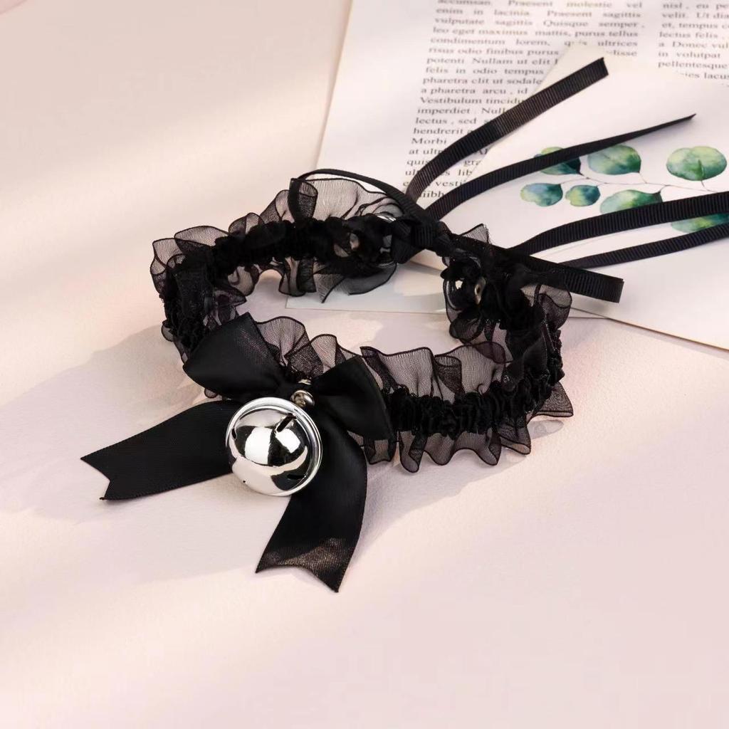 Süß Mode Kreativ Damen Gotisch Einfach Sexy Spitze Kragen Anhänger Schleife Knoten Glocke Choker Halskette Kleid Mädchen Party Schmuck