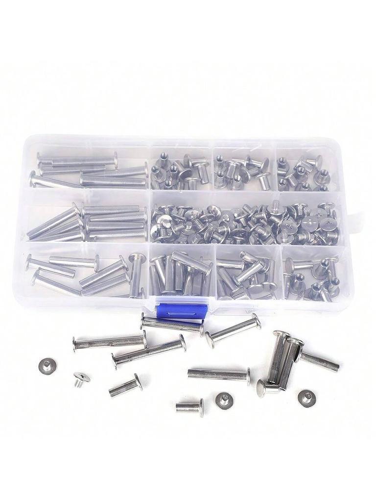 180Pcs Binding Screws Assorted Kit,304 Stainless Steel Screw Post Screw Kit for DIY Decoration Photo Albums Bookbinding(10 Sizes