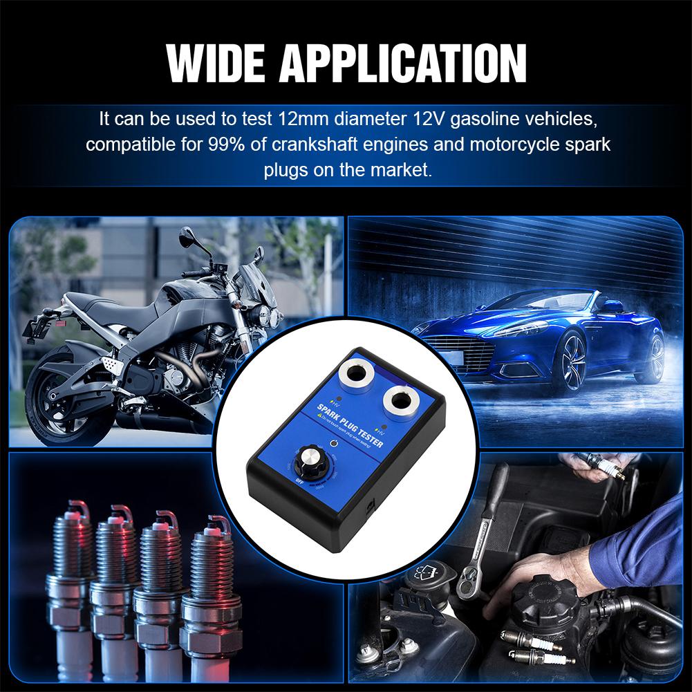 Car Spark Plug Tester 0-6000rpm Working Frequency Dual Diagnostic Ignition Auto Spark Engine Tester 12V Tool Holes Tester C S2F5