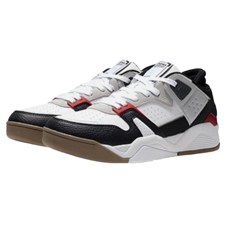 New LiNing Abrasion Resistant Low Top Vintage Basketball Shoes Men's Black White AGBS031-2