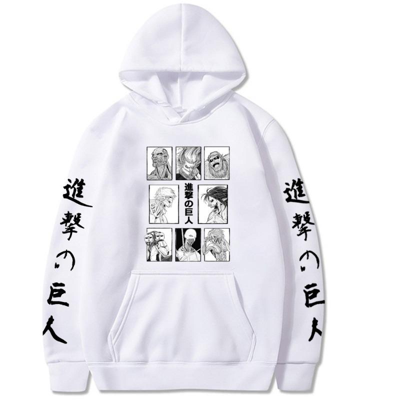 Attack On Titan Japanese Animation Men's Hoodie Vintage Unisex Pullover Vintage Graphic Hoody Tops Oversize Clothing