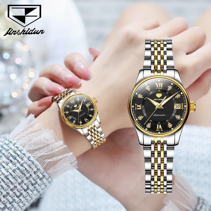 JINSHIDUN New Business and Leisure Ladies Watch Single Calendar Fully Automatic Mechanical Surface Luminous Waterproof High -end Watch