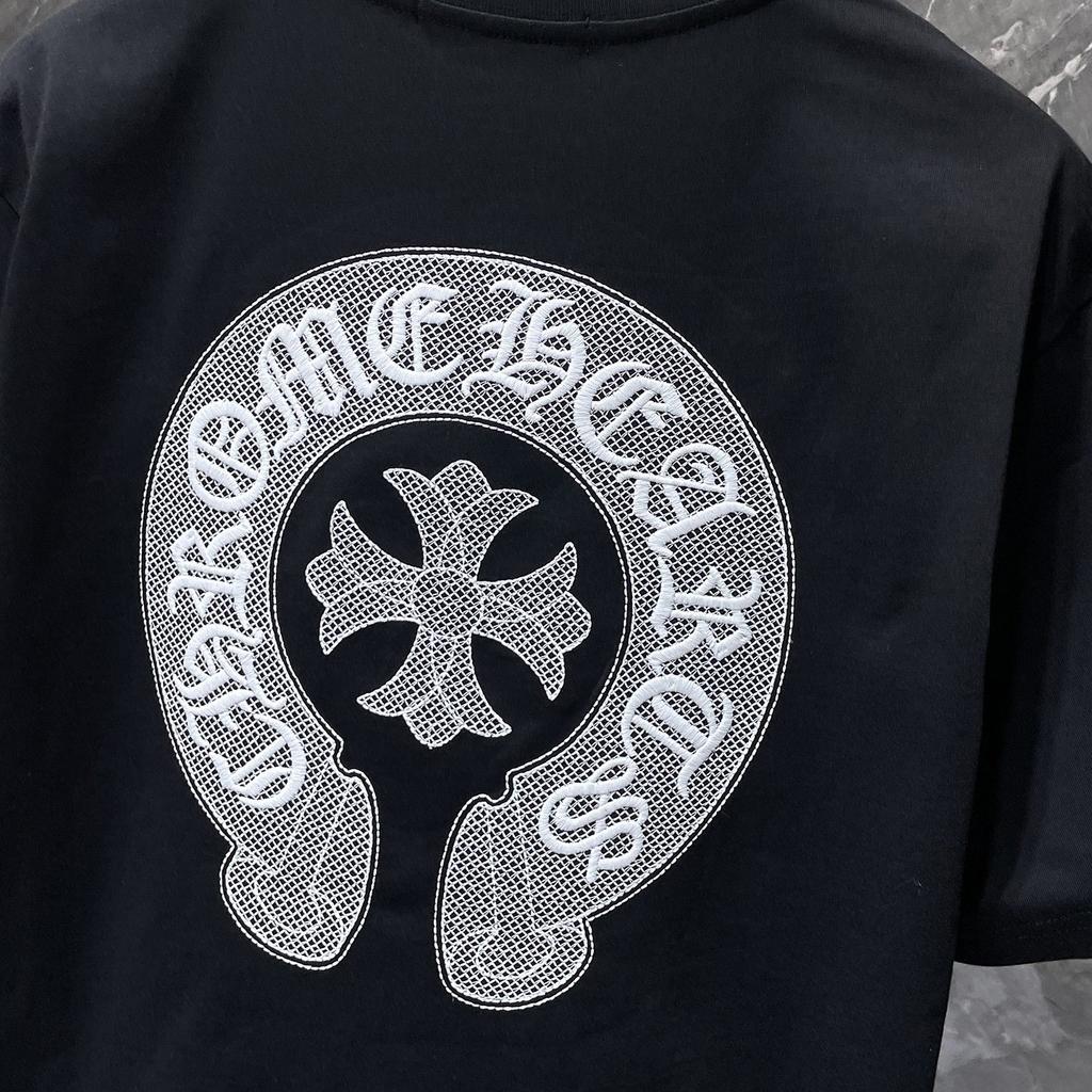 GZ-8926 CHROME HEARTS 2025 Summer New High Quality Cotton Round Neck Loose Large Size Men's and Women's T-shirt Couple T-shirt