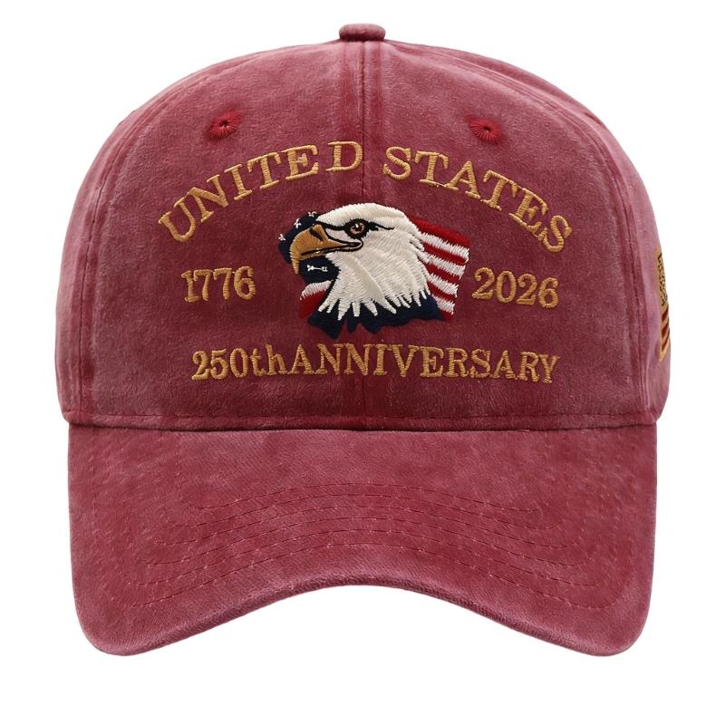 

Breathable Baseball Cap For Outdoor Activities 250th Anniversary Of American Independence Lightweight Design бордовый